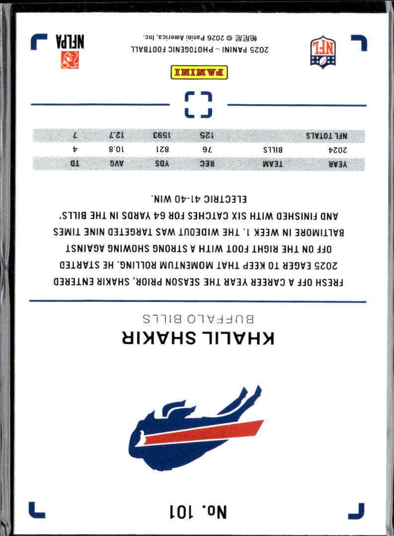 Khalil Shakir 2025 Photogenic Bronze 147/150 Buffalo Bills