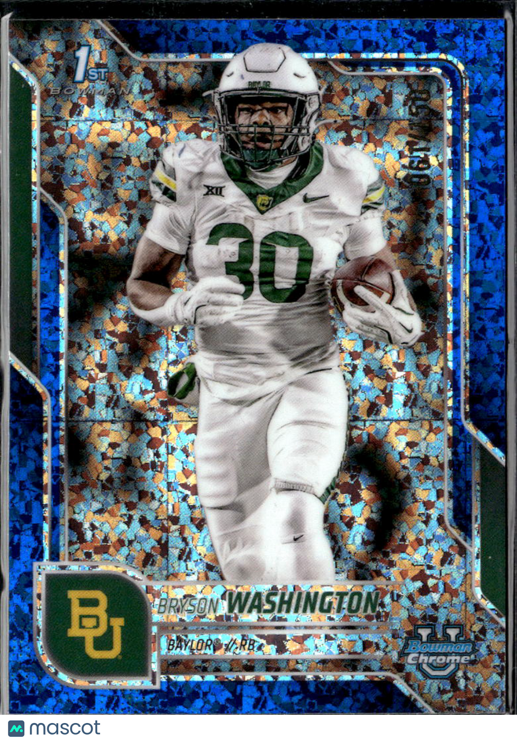 Bryson Washington 2025 Bowman Chrome 1st Blue 61/150 Baylor Bears