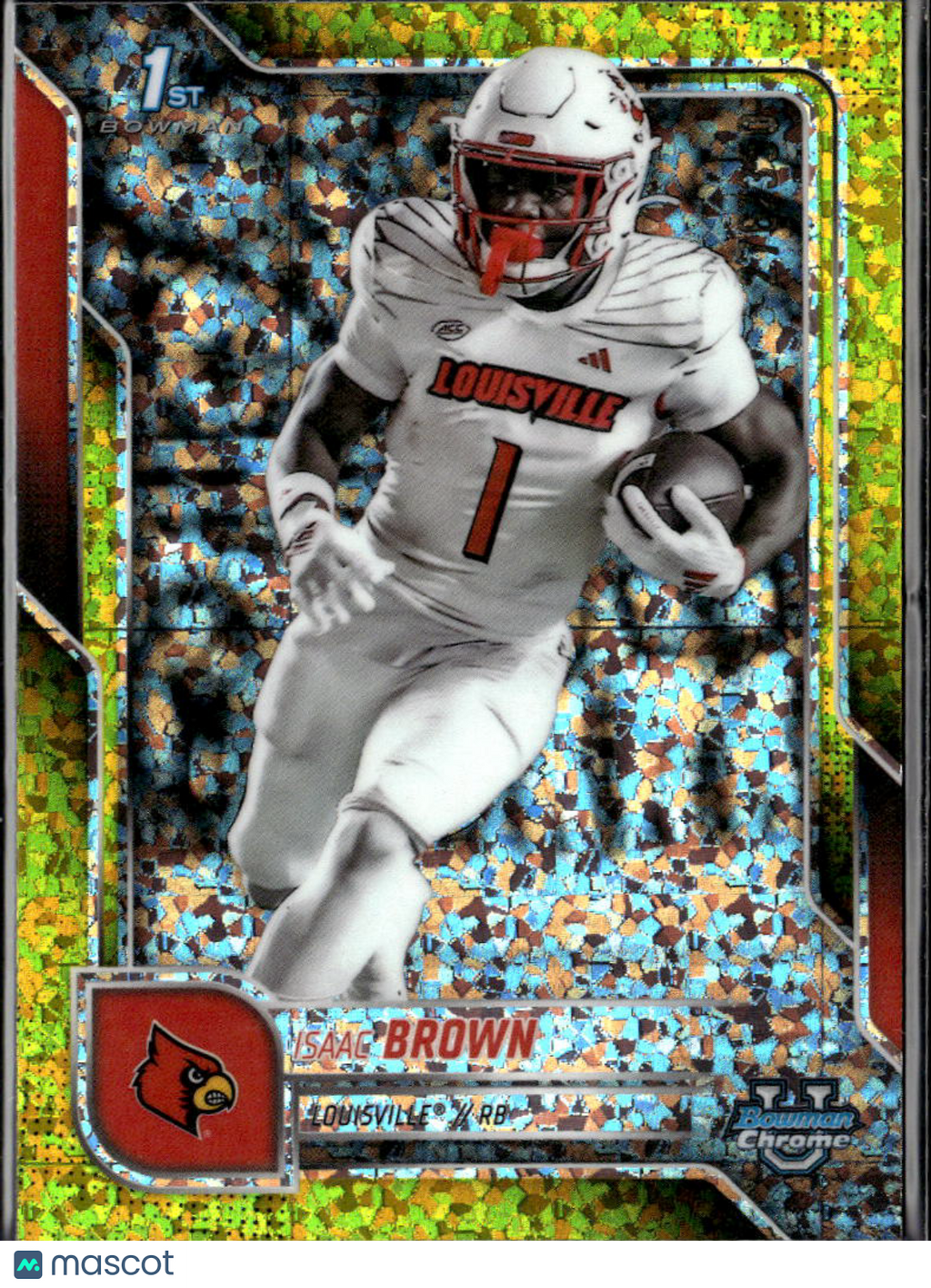 Isaac Brown 2025 Bowman Chrome 1st Yellow Refractor /350 Louisville Cardinals