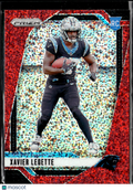 Xavier Legette 2024 Prizm RC Red Sparkle Prizm Rookie Carolina Panthers
