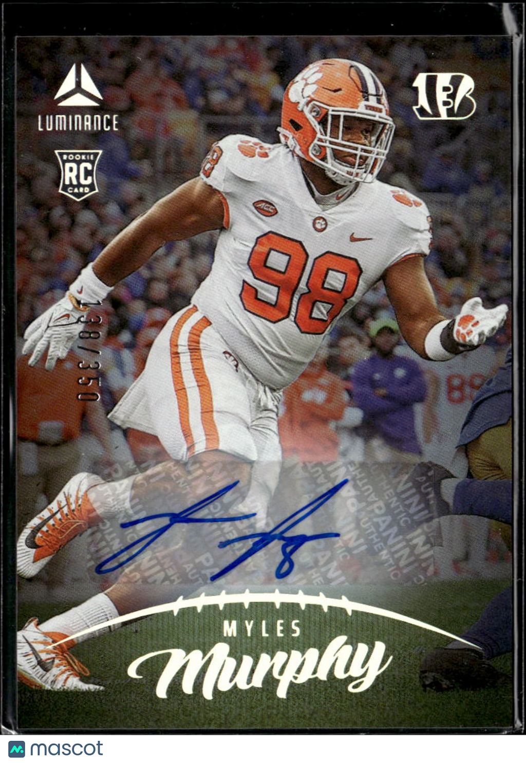 Myles Murphy 2023 Luminance Auto Autograph RC /350 Clemson Cincinnati Bengals