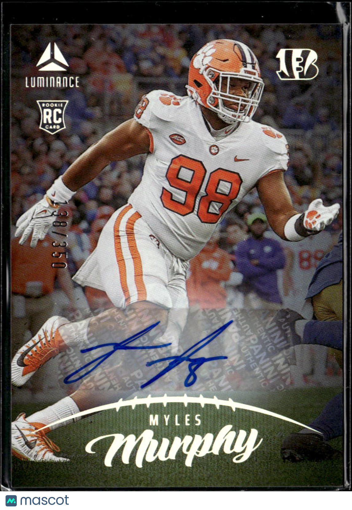 Myles Murphy 2023 Luminance Auto Autograph RC /350 Clemson Cincinnati Bengals