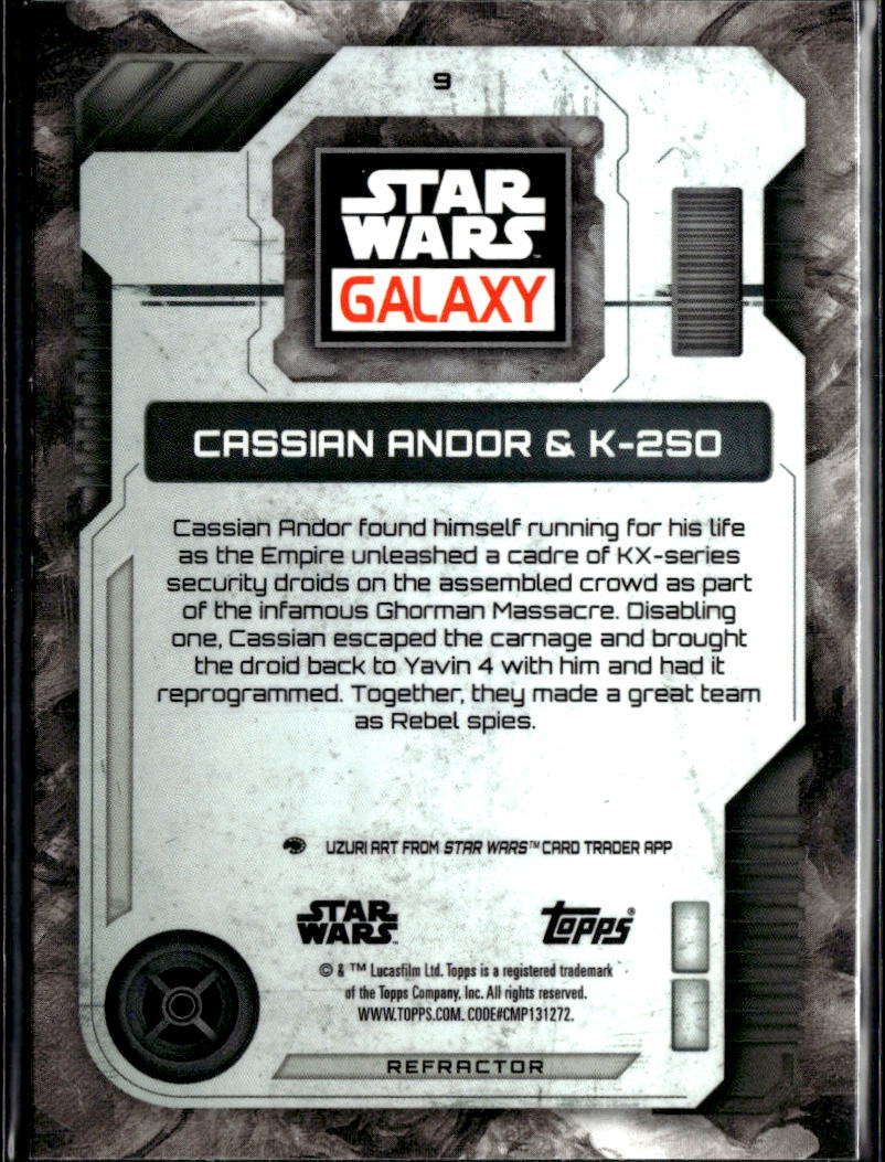 Cassian Andor & K-2SO 2026 Topps Star Wars Galaxy Refractor #9