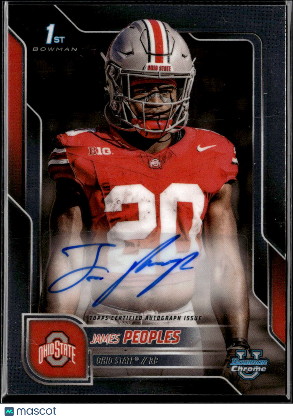 James Peoples 2025 Bowman Chrome 1st Auto Autograph RC Ohio State Buckeyes