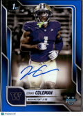 Jonah Coleman 2025 Bowman Chrome 1st Auto Autograph /150 Washington Huskies
