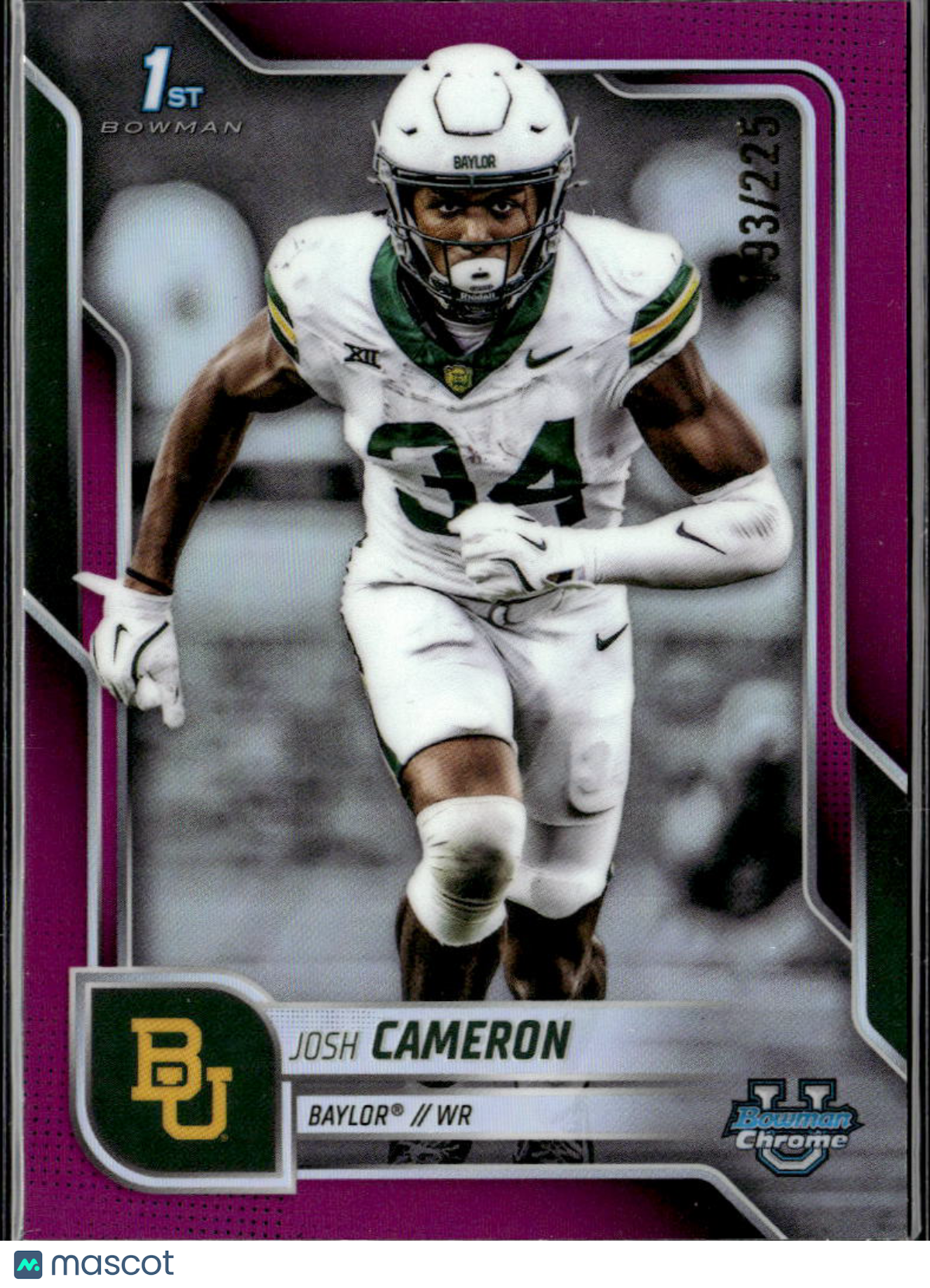 Josh Cameron 2025 Bowman Chrome 1st Purple /225 Baylor Bears