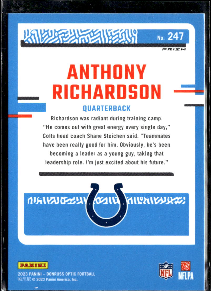 Anthony Richardson 2023 Optic Rated Rookie RC Holo Indianapolis Colts