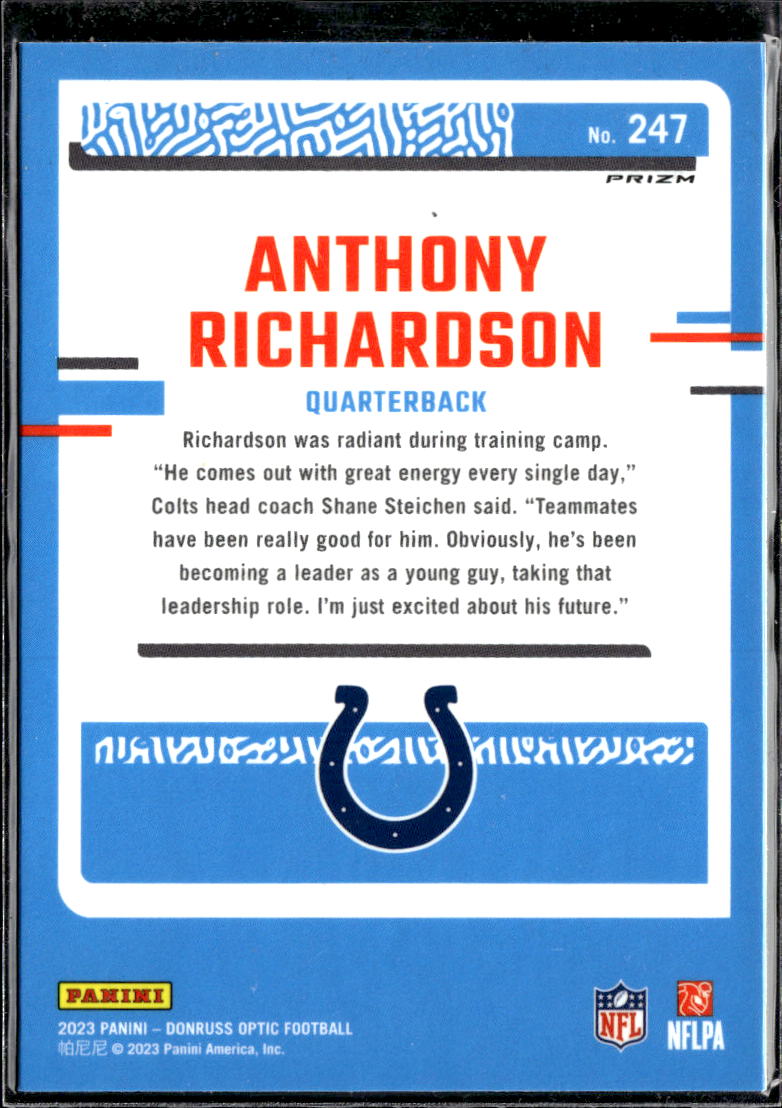 Anthony Richardson 2023 Optic Rated Rookie Blue Indianapolis Colts