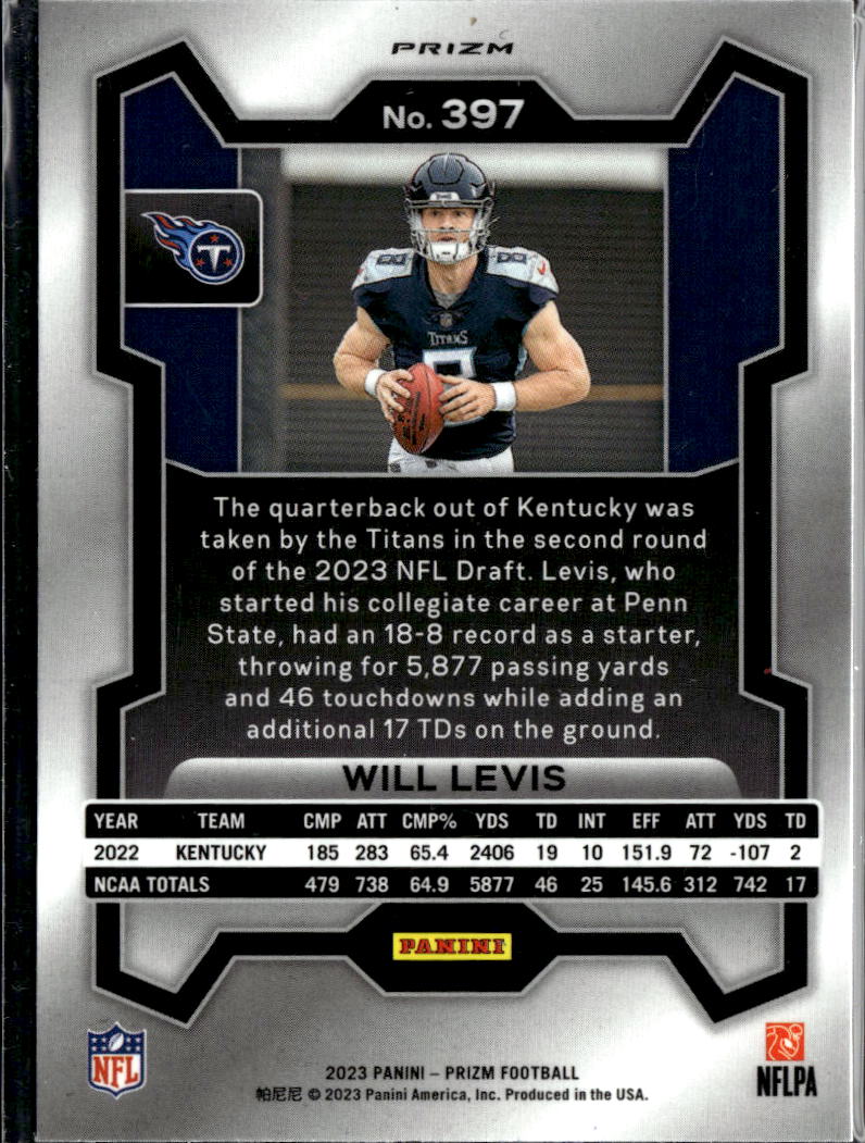 Will Levis 2023  Prizm RC Red White Blue Rookie Tennessee Titans