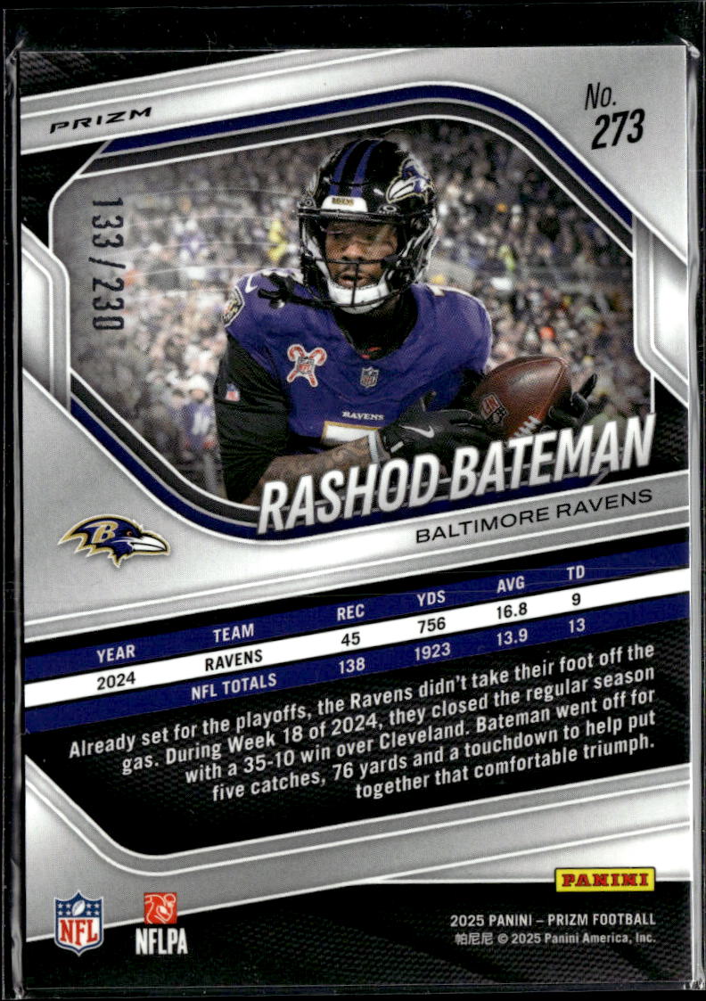 Rashod Bateman 2025 Prizm Blue Wave /230 Baltimore Ravens