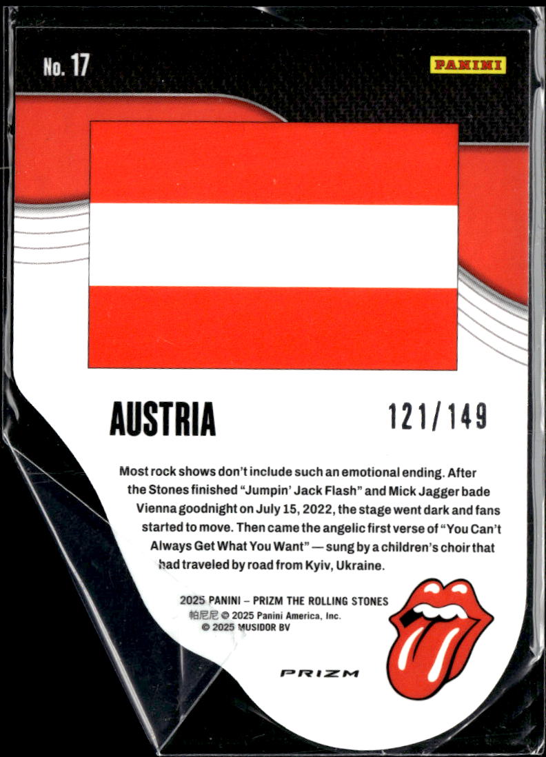 Austria 2025 Panini Prizm The Rolling Stones International Licks 121/149 #17