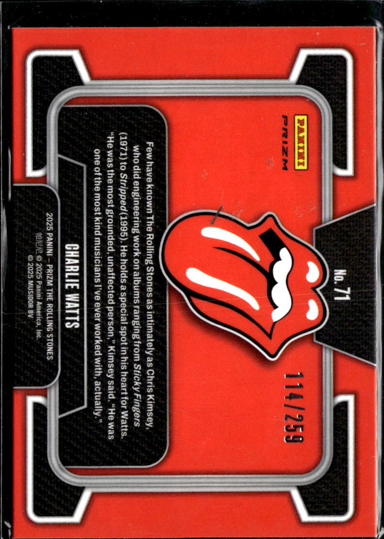 Charlie Watts 2025 Panini Prizm The Rolling Stones 114/259 #71