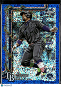 Yandy Diaz 2025 Topps Chrome Holiday Blue Speckle /199 Tampa Bay Rays