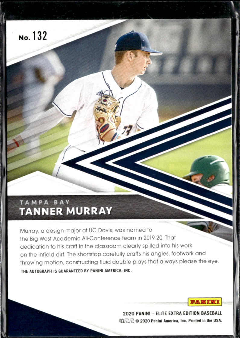 Tanner Murray 2020 Panini Elite Extra Edition Auto Autograph Tampa Bay Rays