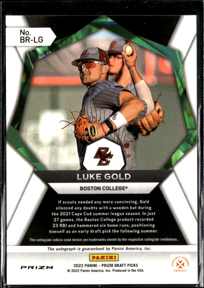 Luke Gold 2022 Prizm Draft Picks Brilliance Auto Autograph Boston College Eagles