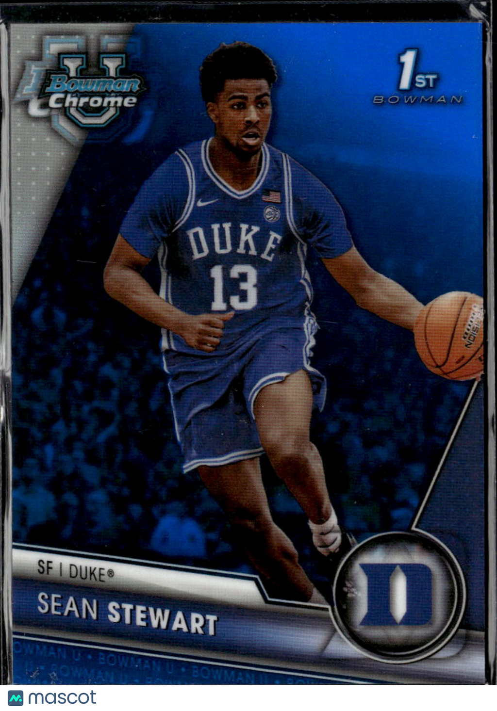 Sean Stewart 2024 Bowman Chrome 1st  Blue Refractor /199 Duke Blue Devils