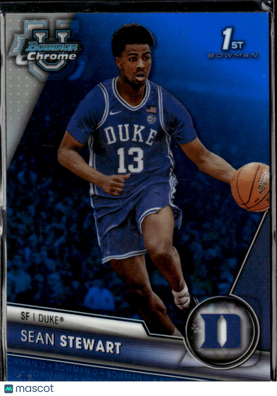 Sean Stewart 2024 Bowman Chrome 1st  Blue Refractor /199 Duke Blue Devils