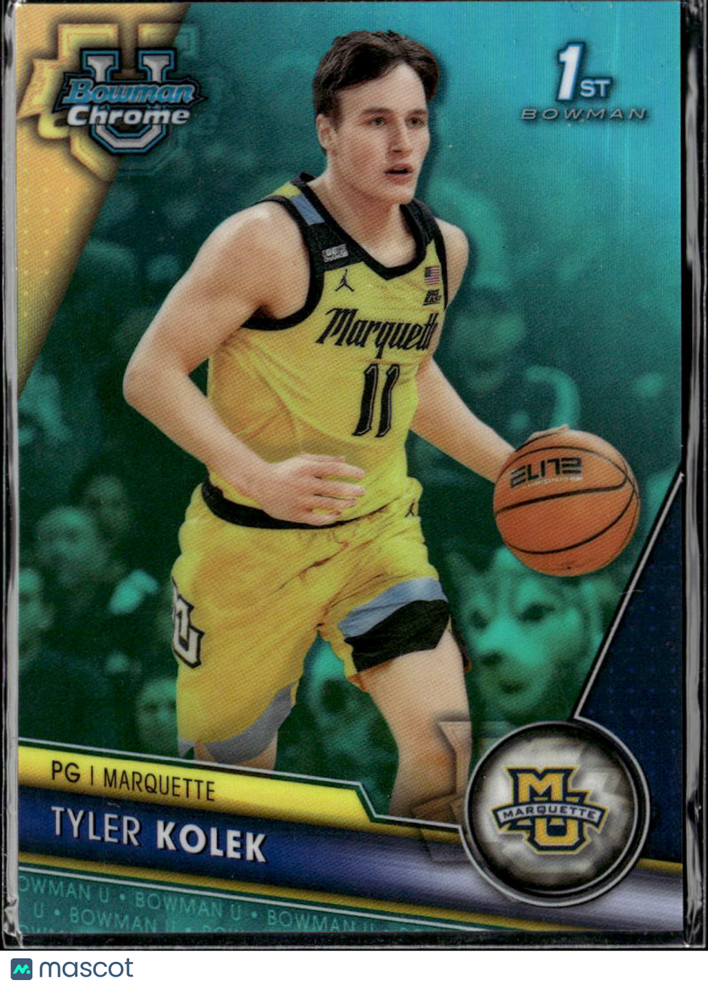 Tyler Kolek 2024 Bowman Chrome 1st Aqua /299 Marquette Golden Eagles