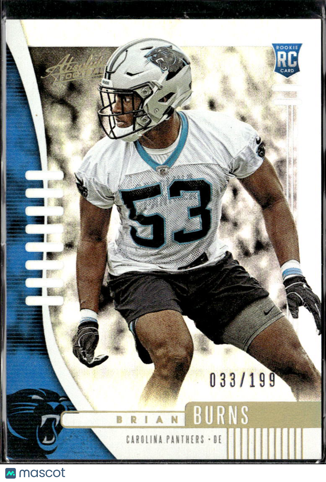 Brian Burns 2019 Absolute Rookie RC /199 Carolina Panthers