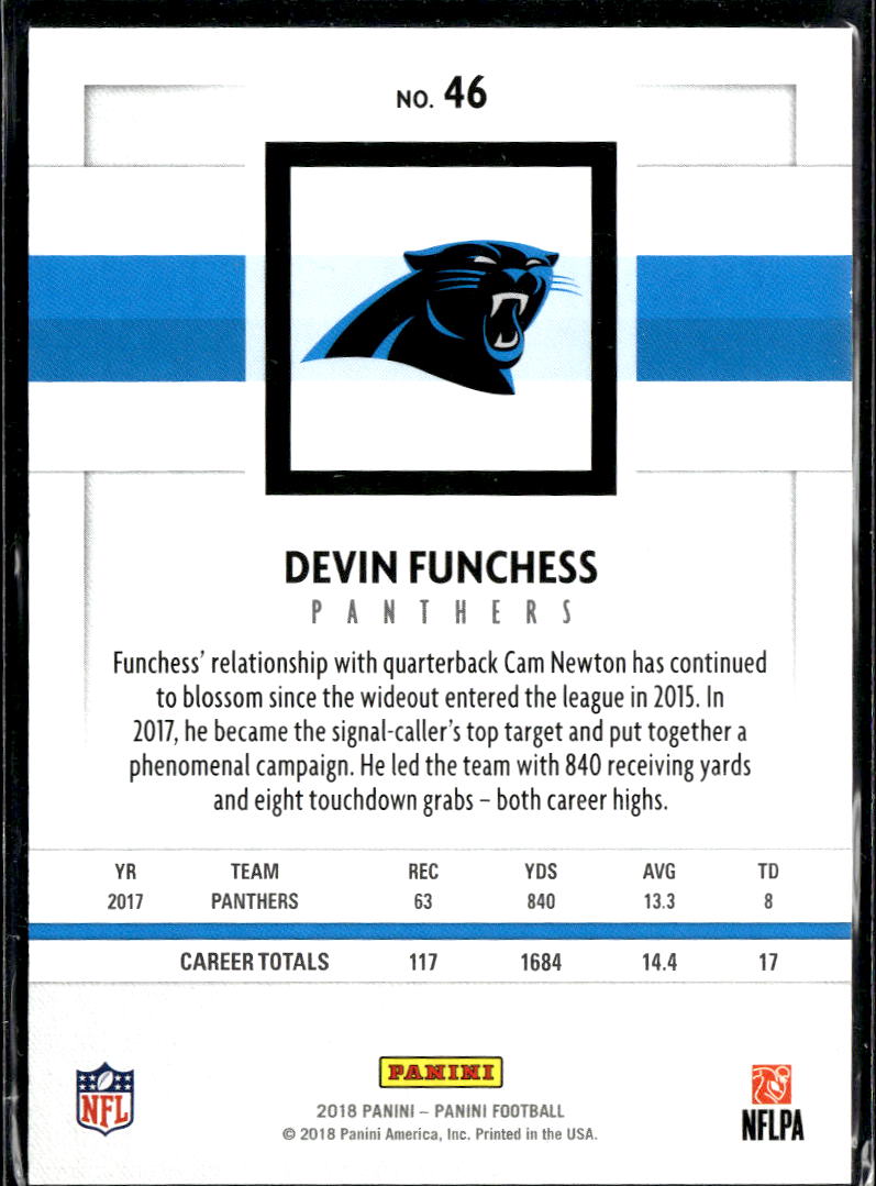 Devin Funchess 2018 Panini Knights Silver 40/50 Carolina Panthers