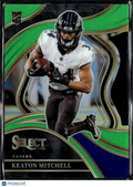 Keaton Mitchell 2023 Select Club Level Lime Green RC /499 Baltimore Ravens