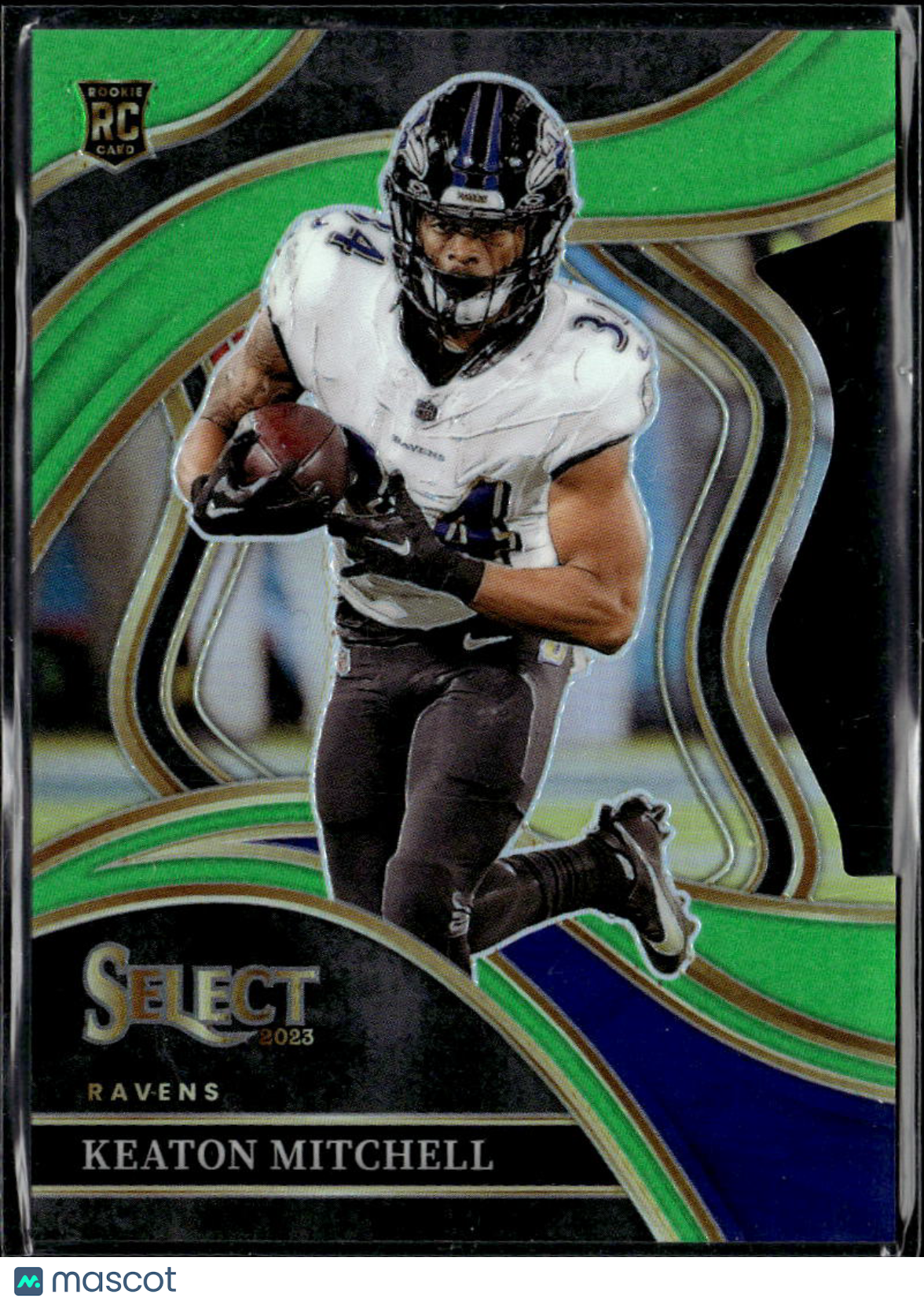 Keaton Mitchell 2023 Select Club Level Lime Green RC /499 Baltimore Ravens
