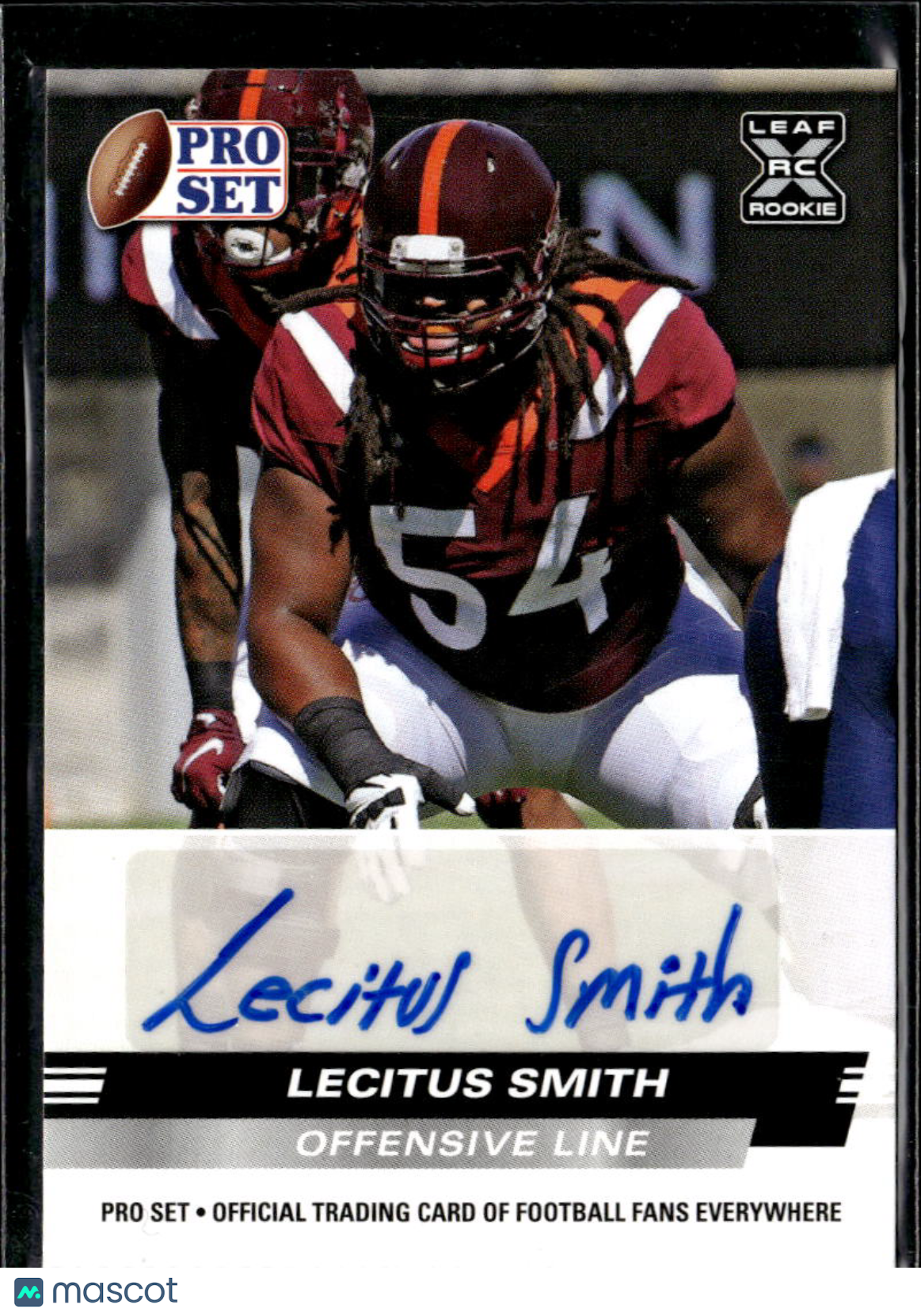 Lecitus Smith 2022 Leaf Pro Set RC Auto Autograph RC Virginia Tech