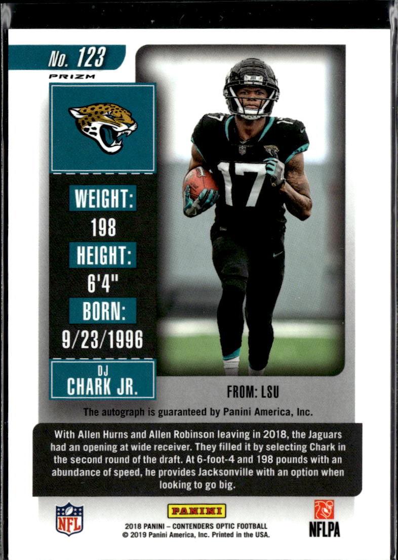 DJ Chark Jr. 2018 Contenders Optic RC Auto Autograph Jacksonville Jaguars