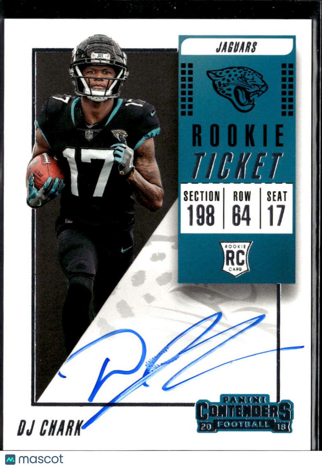 DJ Chark 2018 Contenders On Card Auto Autograph RC Jacksonville Jaguars
