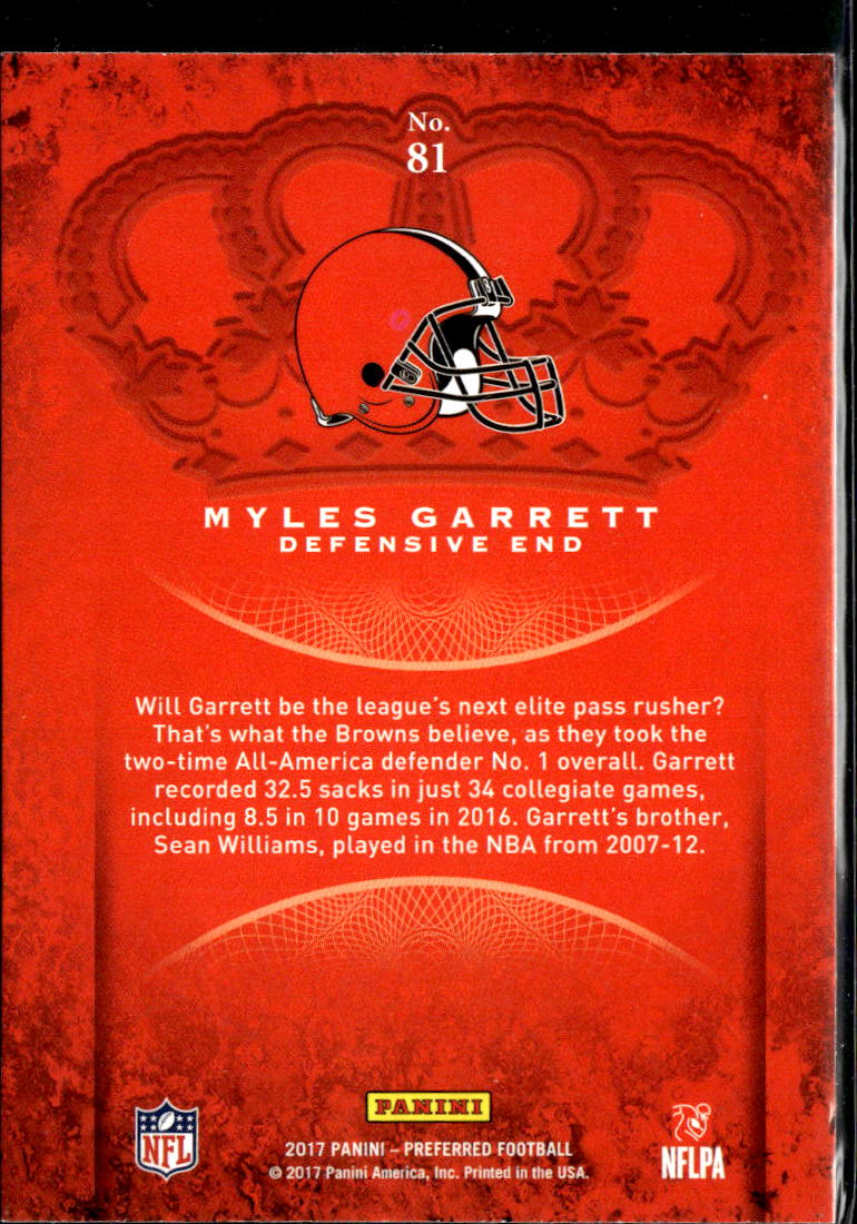 Myles Garrett 2007 Crown Royale Rookie RC Cleveland Browns