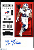 Matt Milano 2017 Contenders Auto Autograph Rookie RC Buffalo Bills