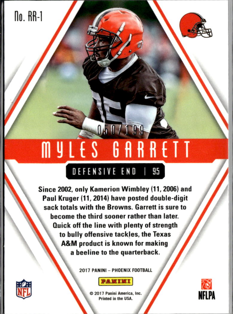 Myles Garrett 2017 Phoenix Rookie Rising Pink RC 50/199 Cleveland Browns