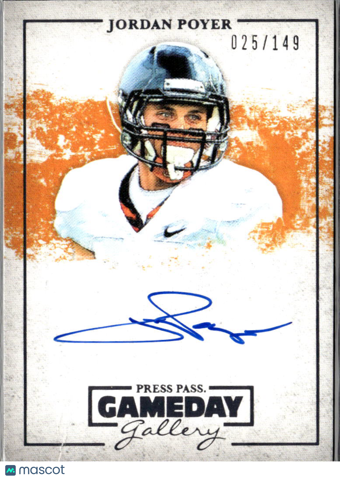 Jordan Poyer 2013 Press Pass Auto Autograph RC 25/149 Oregon State Bills