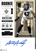 Alex Anzalone 2017 Contenders Auto Autograph RC Lions New Orleans Saints