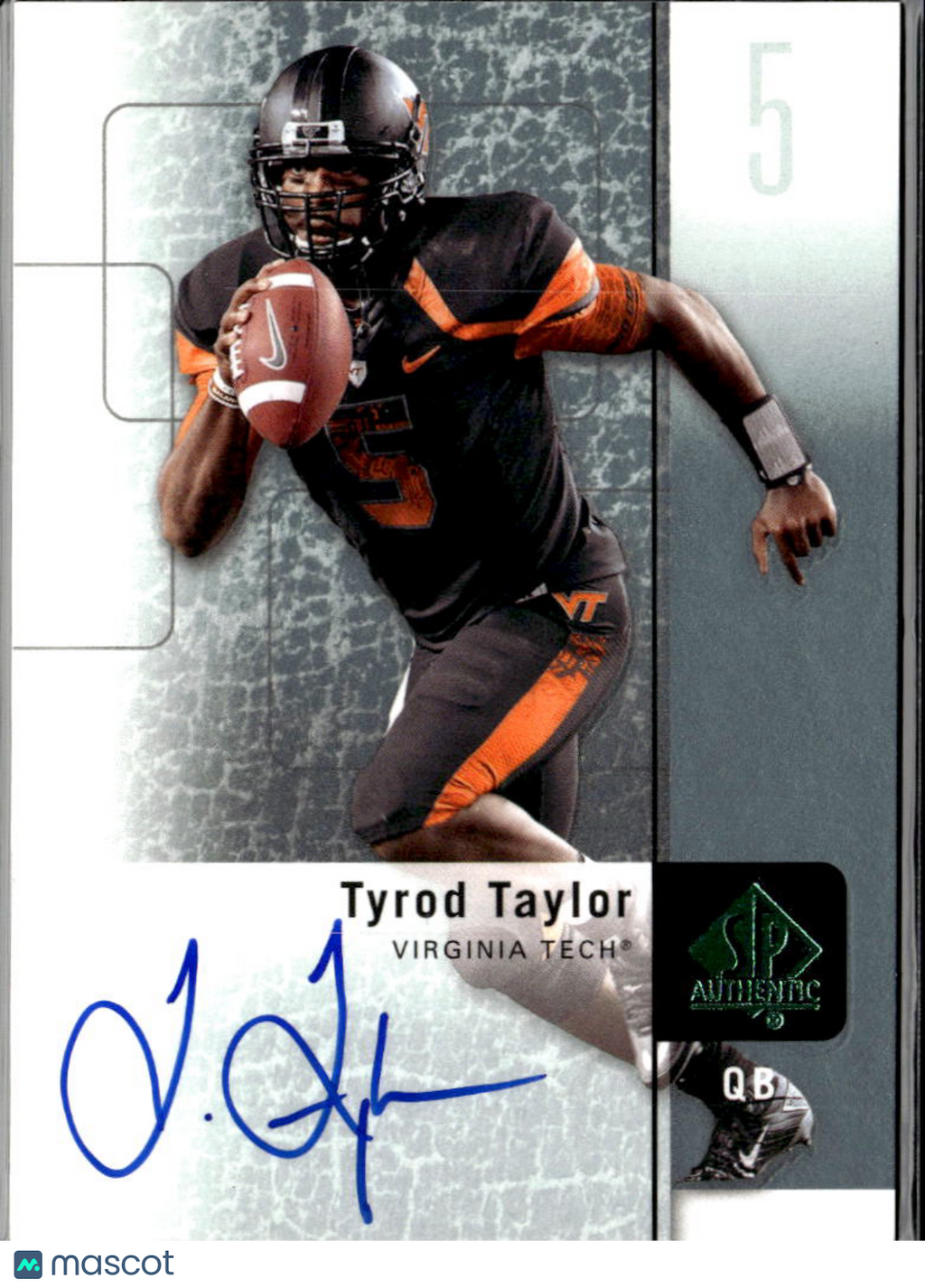 Tyrod Taylor 2011 Upper Deck SP Authentic Auto Autograph Virginia Tech Ravens