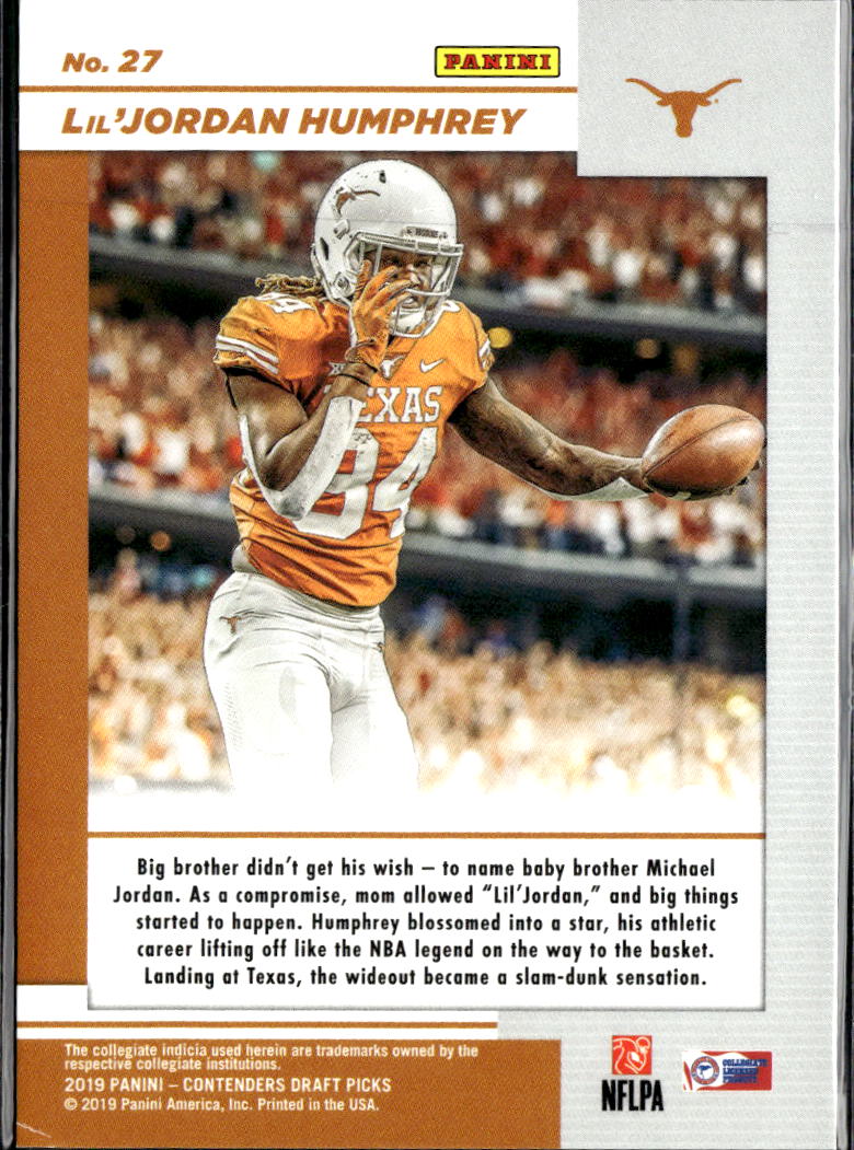 Lil'Jordan Humphrey 2019 Contenders Cracked Ice Rookie RC 8/23 Texas Longhorns