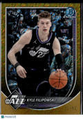 Kyle Filipowski 2025 Bowman Chrome GOLD Shimmer Refractor 22/50 Utah Jazz