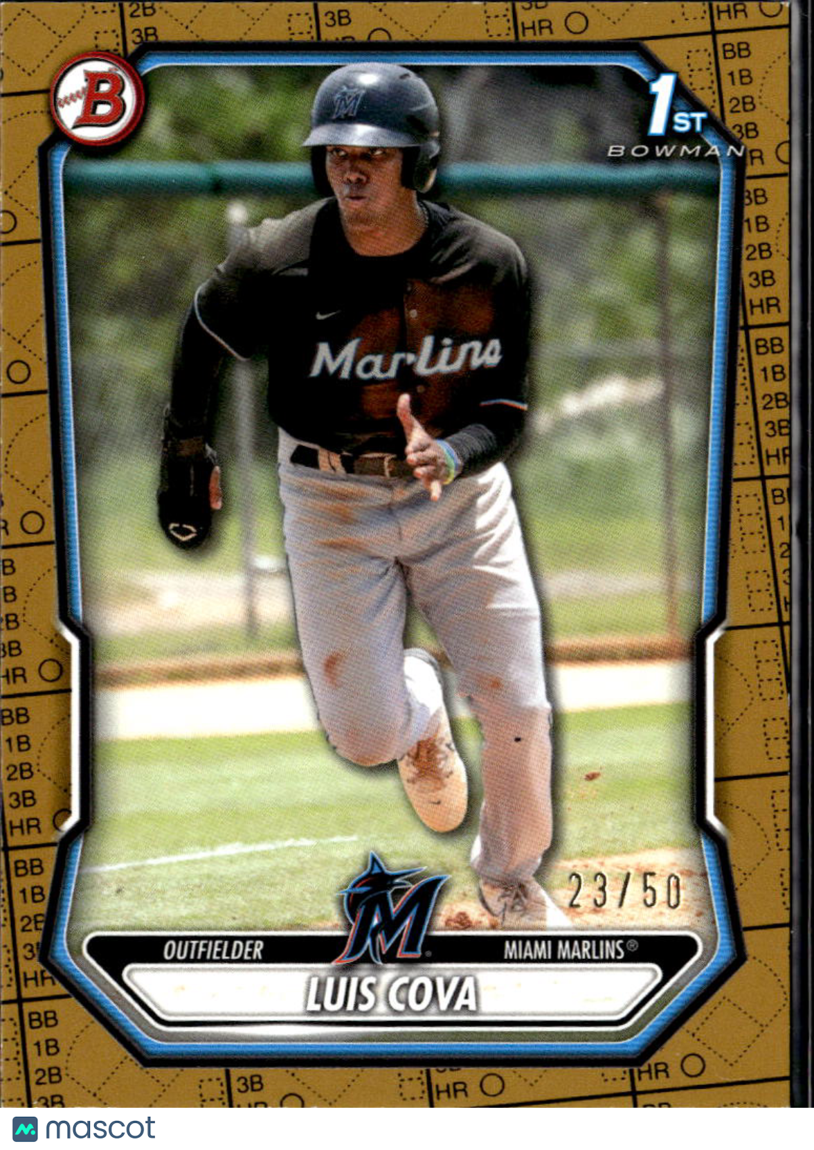 Luis Cova 2026 Bowman Gold 1st Rookie RC 23/50 Miami Marlins