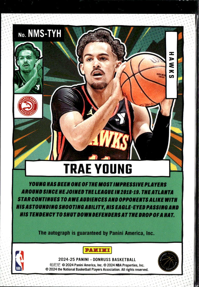 Trae Young 2024-24 Donruss Net Marvels Auto Autograph Atlanta Hawks