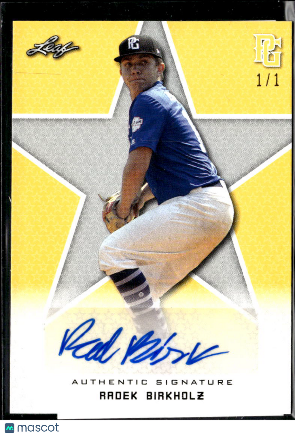 Radek Birkholz 2020 Leaf Perfect Game Auto Autograph RC Notre Dame 1/1