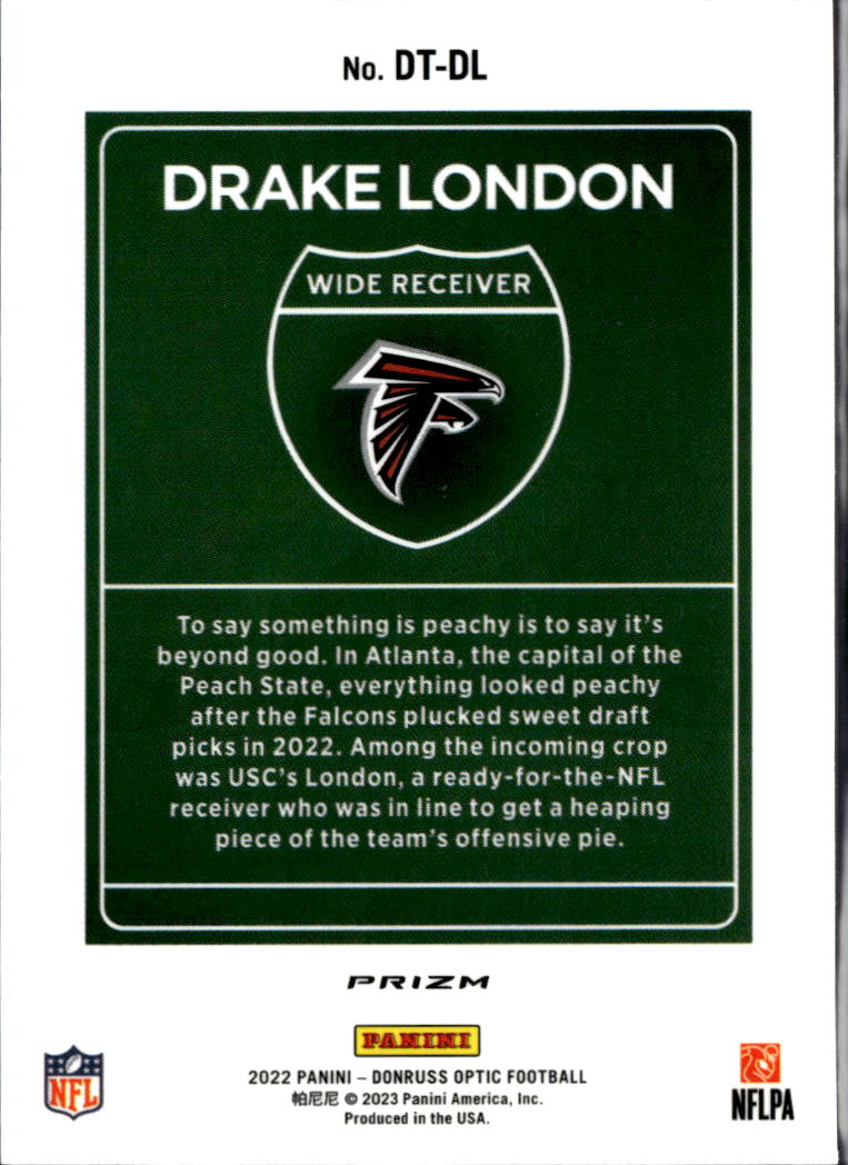 Drake London 2022 Optic DOWNTOWN Rookie RC SSP CASE HIT Atlanta Falcons