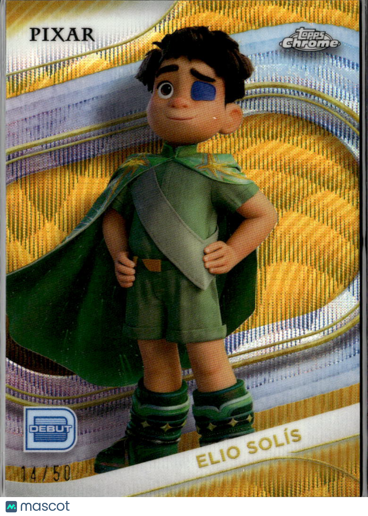 Elio Solis 2025 Topps Chrome Disney Pixar Debut GOLD Wave RC 14/50 #133
