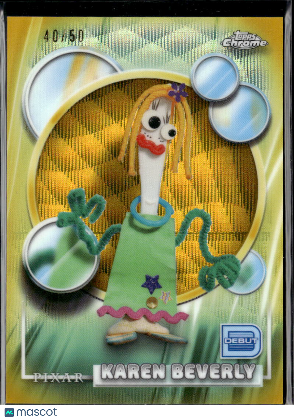 Karen Beverly 2026 Topps Chrome Disney Debut GOLD Wave Refractor 40/50 #193