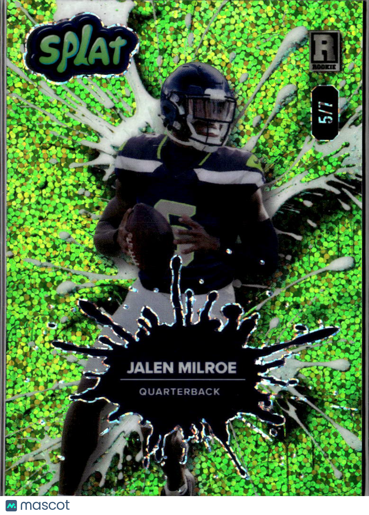 Jalen Milroe 2025 Wild Card Splat Green Rookie RC Seattle Seahawks 5/7