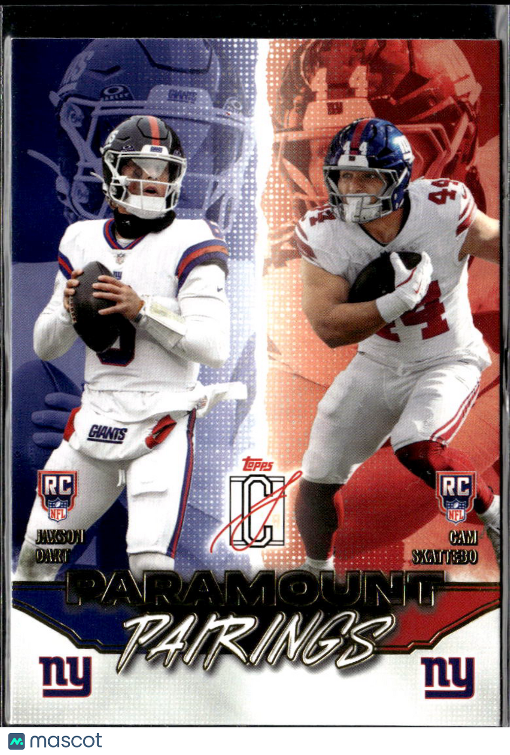 Jaxson Dart / Cam Skattebo 2025 Topps Composite Paramount Pairings RC Giants