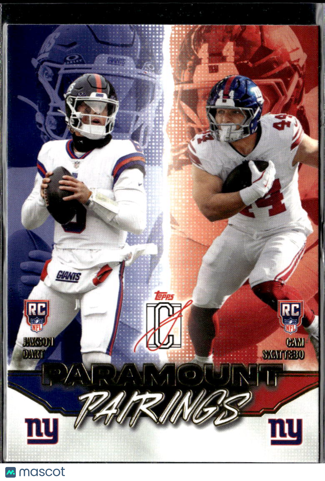 Jaxson Dart / Cam Skattebo 2025 Topps Composite Paramount Pairings RC Giants