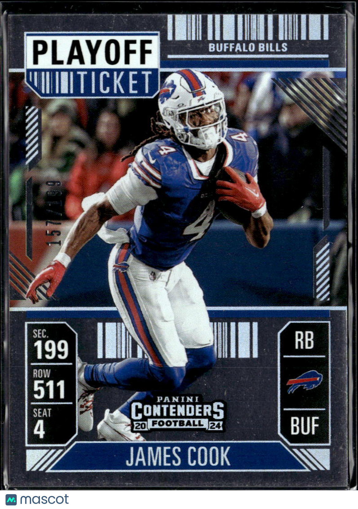 James Cook 2024 Contenders Playoff Ticket 157/199 Buffalo Bills