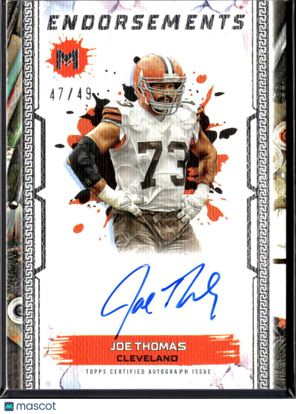 Joe Thomas 2024 Topps Motif Auto Autograph 47/49 Cleveland Browns