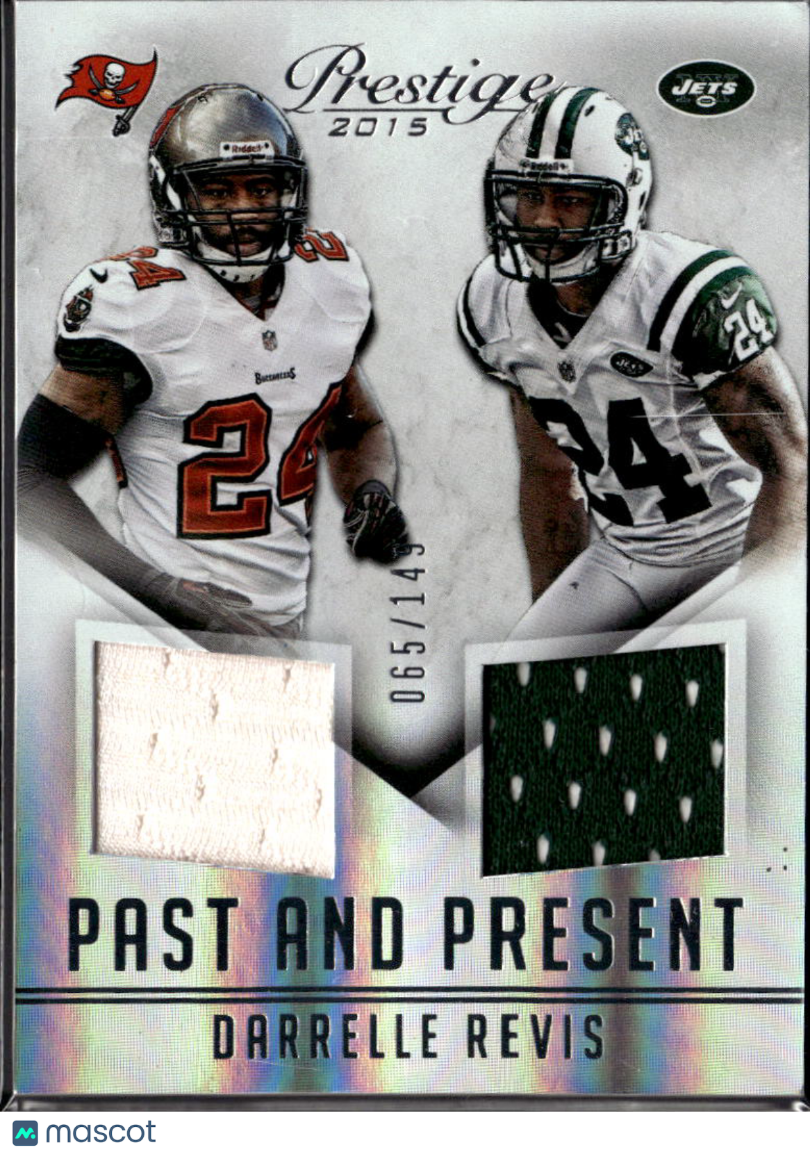 Darrelle Revis 2015 Prestige Past Present Game Worn Patch /149 Buccaneers Jets