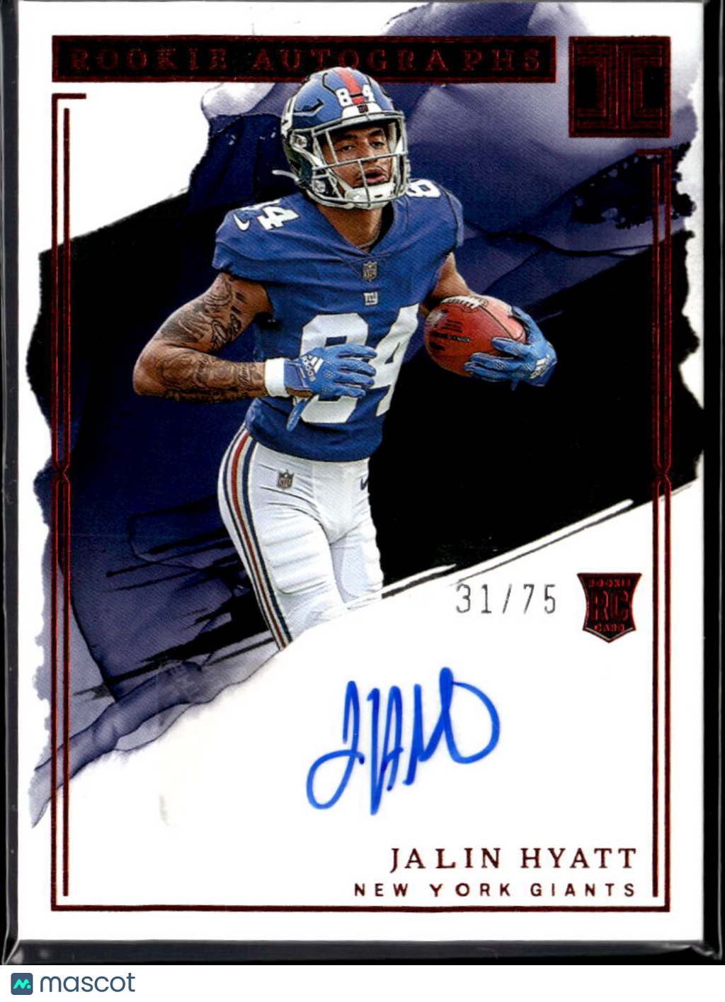 Jalin Hyatt 2023 Impeccable Auto Autograph RC Rookie 31/75 New York Giants